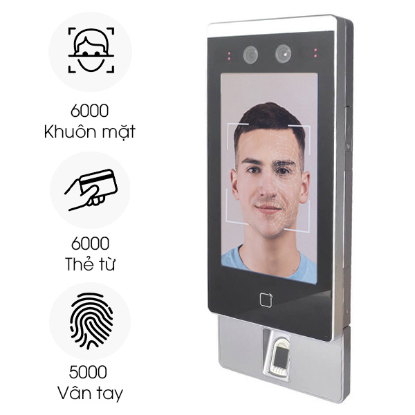 Thiết bị kiểm soát vào ra – máy chấm công nhận diện khuôn mặt, vân tay, thẻ từ HIKVISION DS-K1T671MF