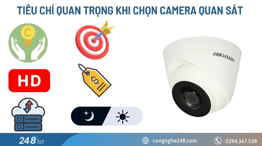 Tiêu chí quan trọng khi chọn camera quan sát