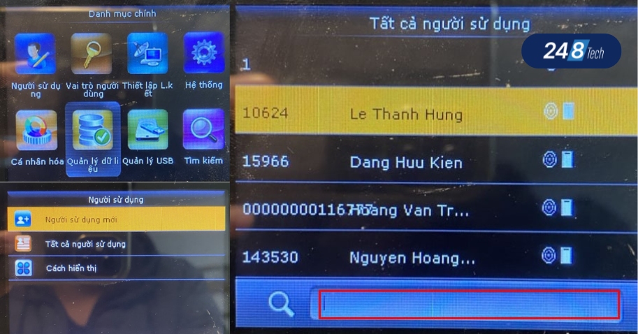 Cách sử dụng máy chấm công vân tay bằng các phím