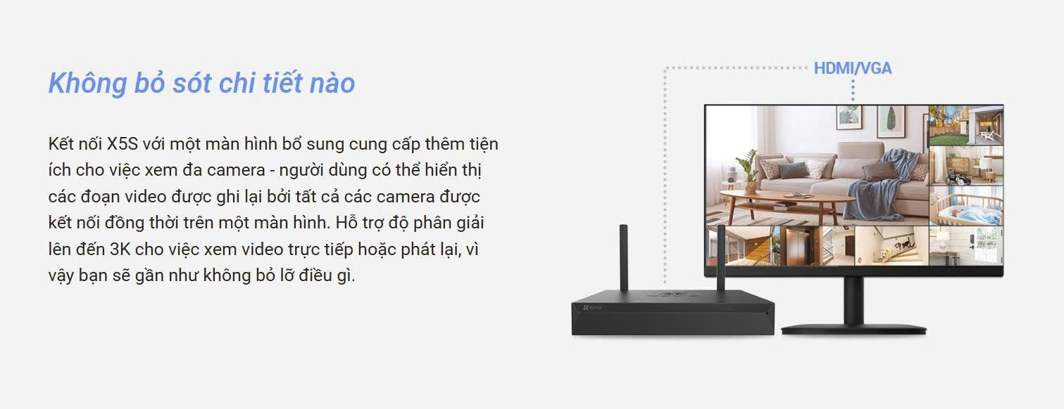 Đầu ghi không dây 4 kênh EZVIZ X5S 4W