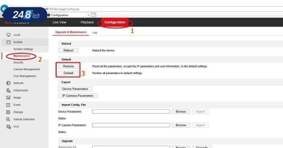 6 cách reset camera Hikvision tại nhà khi quên mật khẩu 2 Reset camera Hikvision bằng trình duyệt web
