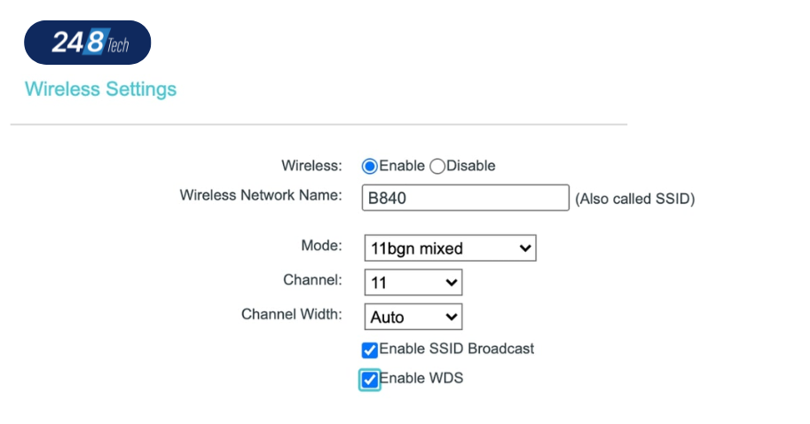 Hướng dẫn cách kết nối 2 modem wifi không cần dây đơn giản, nhanh chóng 5 Bước 4: Kết nối 2 modem wifi không cần dây theo tính năng WDS