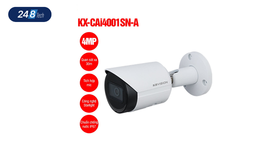 Camera IP thân trụ 8MP KBVISION KX-CAi8001SN-A