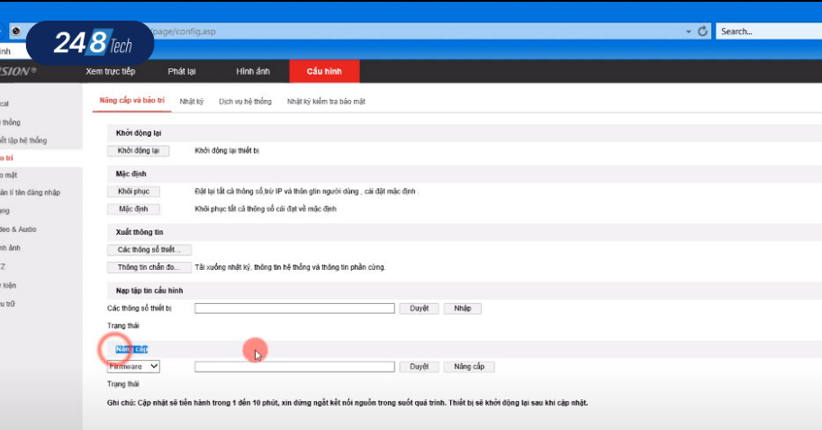 Cập nhật firmware cho camera