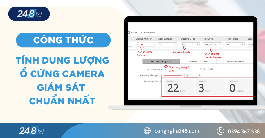 Công thức tính dung lượng ổ cứng camera giám sát chuẩn nhất 1 Công thức tính dung lượng ổ cứng