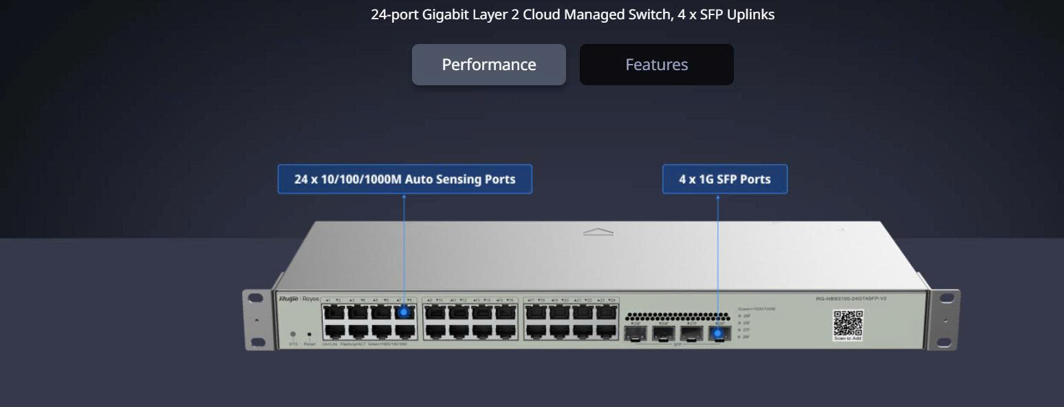 Switch 24 Cổng RG-NBS3100-24GT4SFP-V2 1 Switch 24 Cổng RG-NBS3100-24GT4SFP-V2