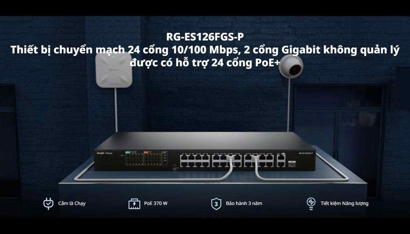 Switch 24 cổng RUIJIE REEYE RG-ES126FGS-P