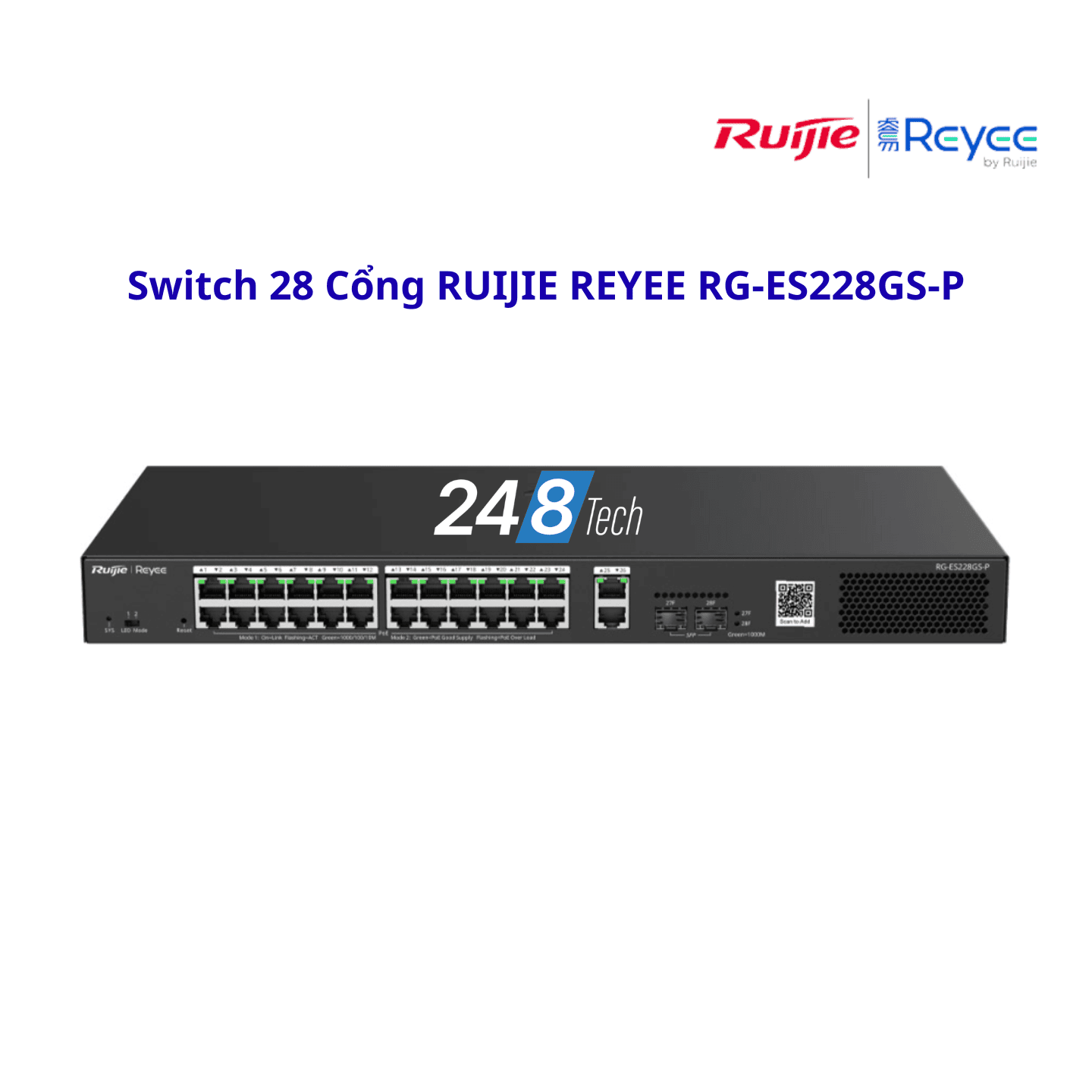 Switch 28 Cổng RUIJIE REYEE RG-ES228GS-P (1) Switch 28 Cong RUIJIE REYEE RG ES228GS P 1