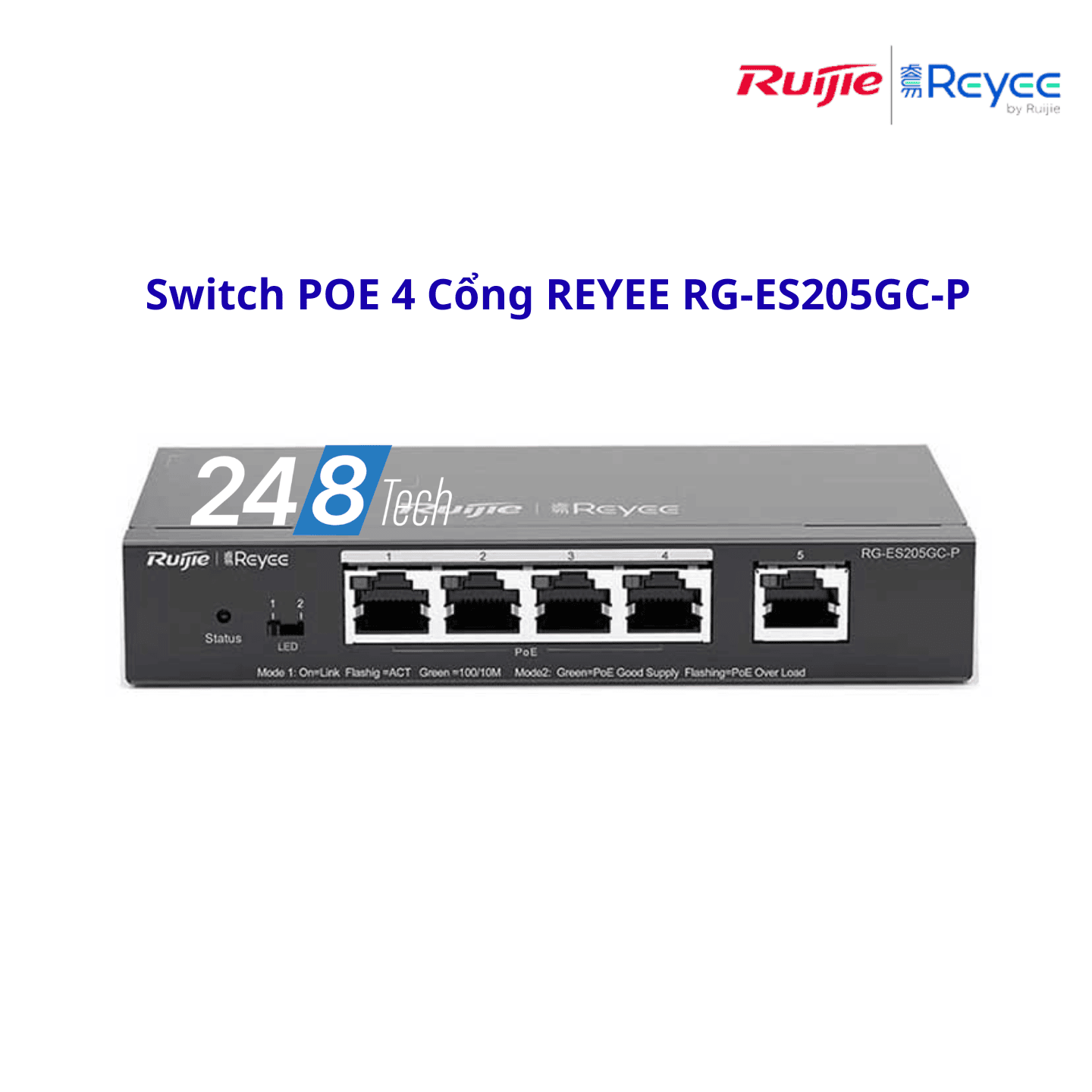 Switch POE 4 Cổng REYEE RG-ES205GC-P Switch POE 4 Cổng REYEE RG-ES205GC-P