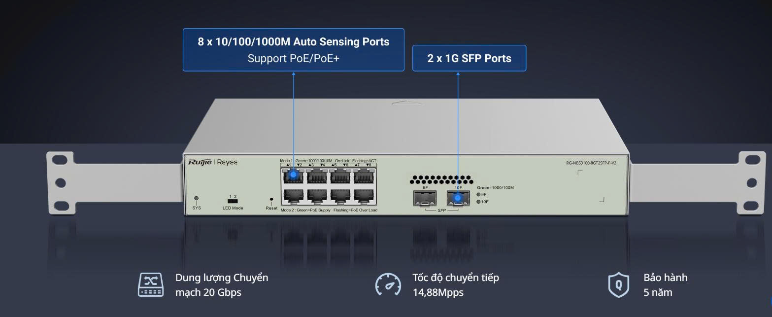 Switch REEYE RG-NBS3100-8GT2SFP-P-V2